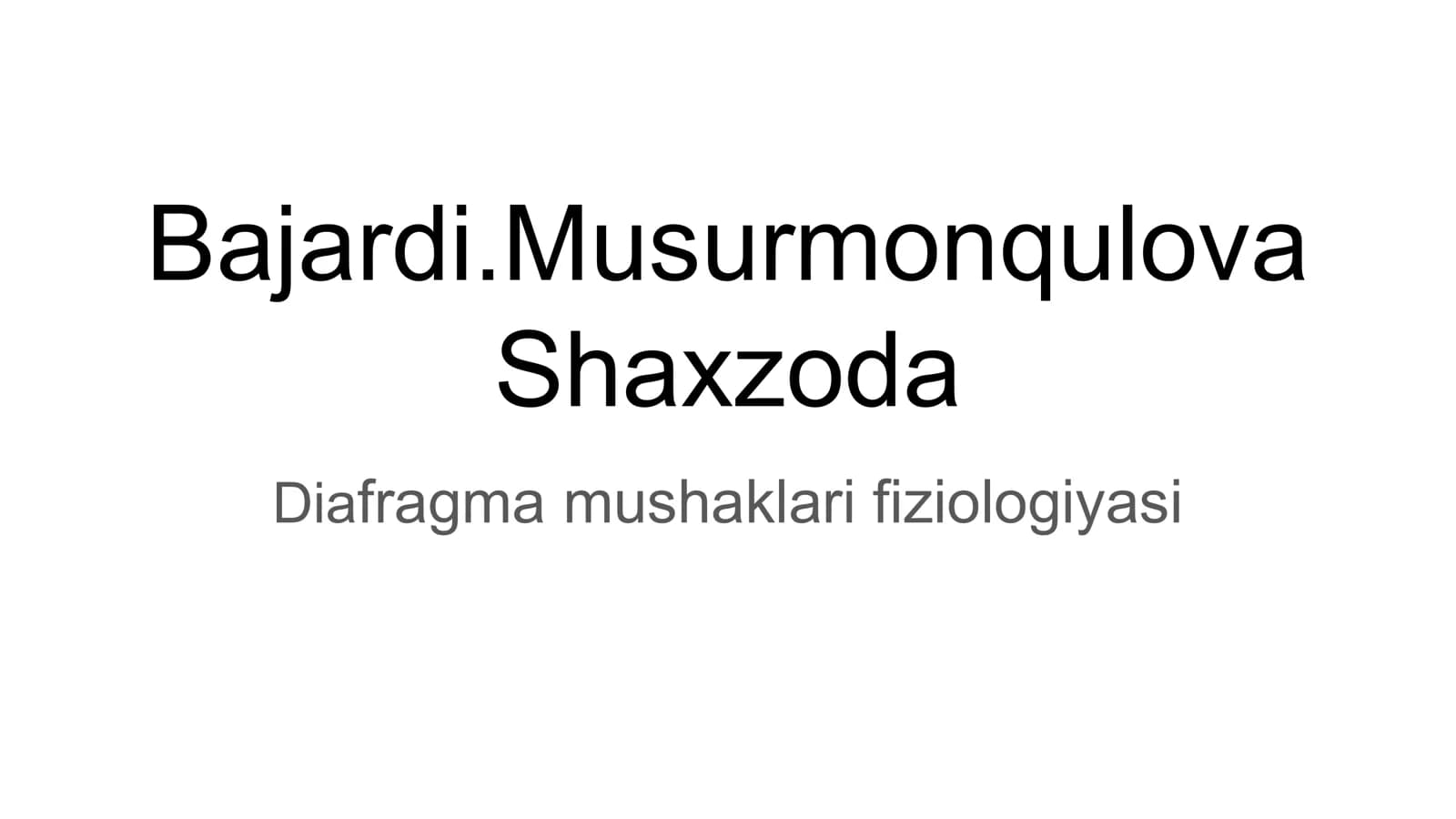 Diafragma mushaklari fiziologiyasi