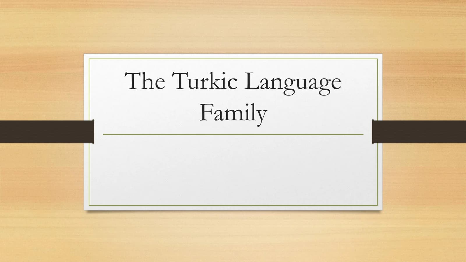 Turkic Language Family