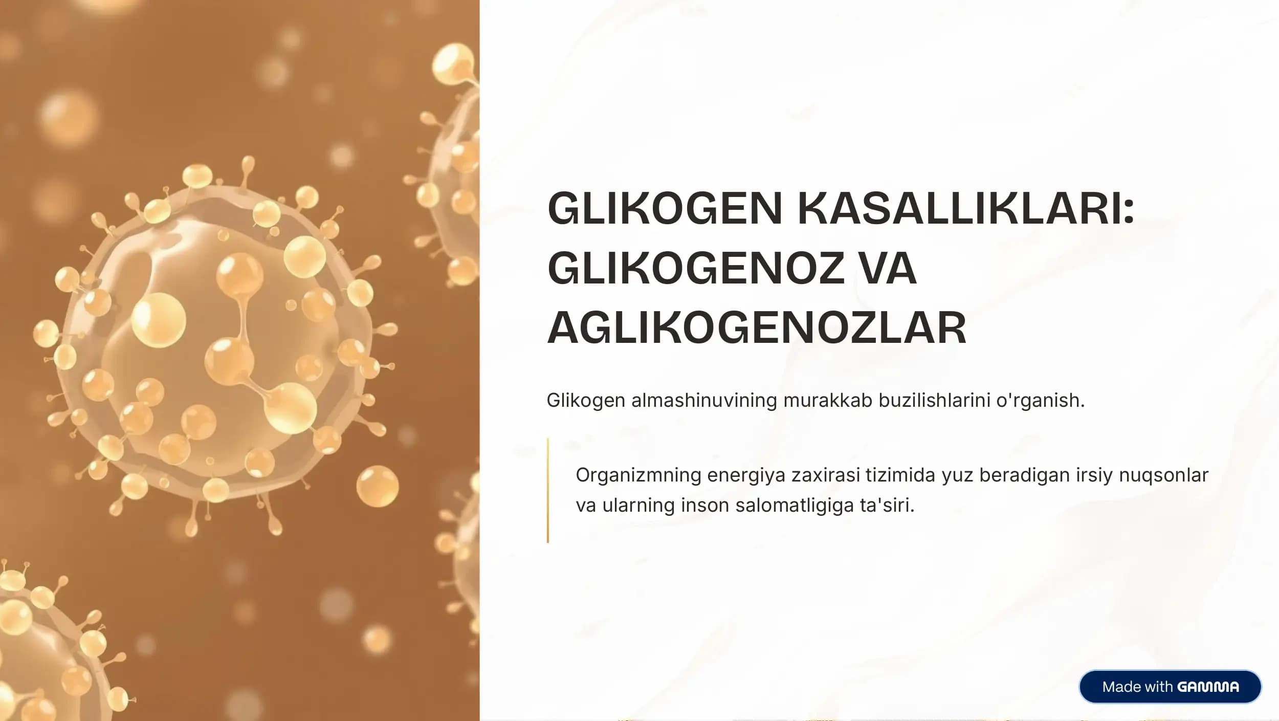 Glikogen Kasalliklari Glikogenoz va Aglekogenoz