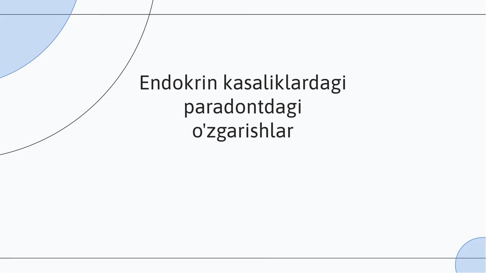 Endokrin kasalliklar va parodontdagi o'zgarishlar