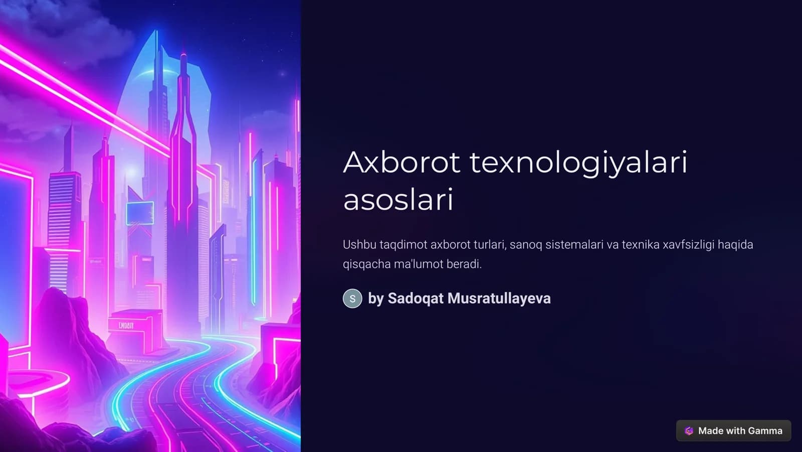 Axborot texnologiyalari asoslari