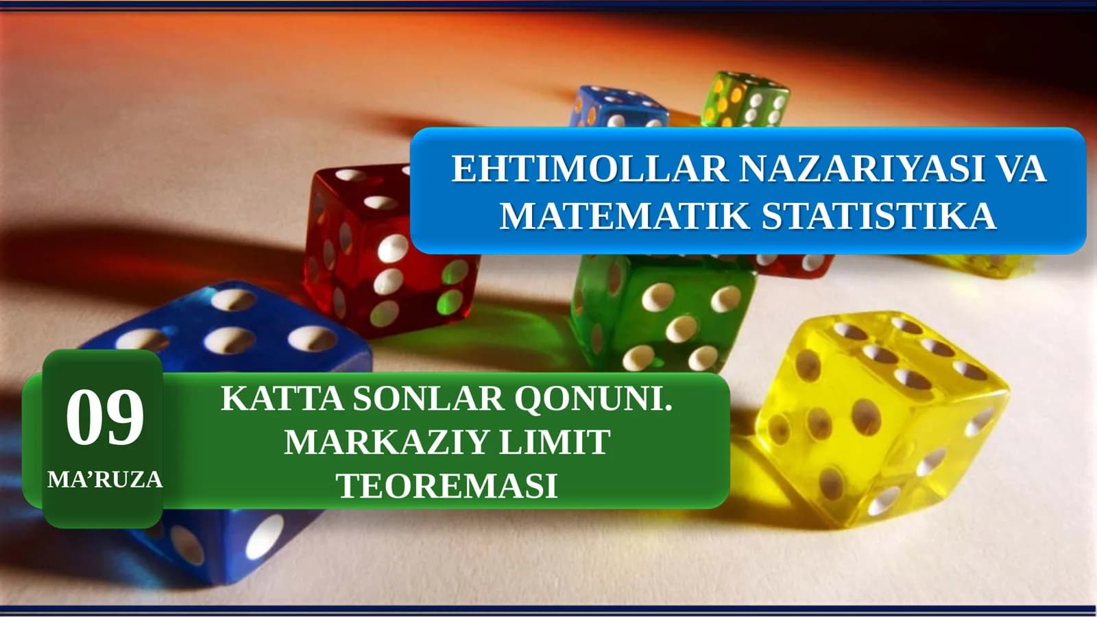 Katta sonlar qonuni. Markaziy limit teoremalar