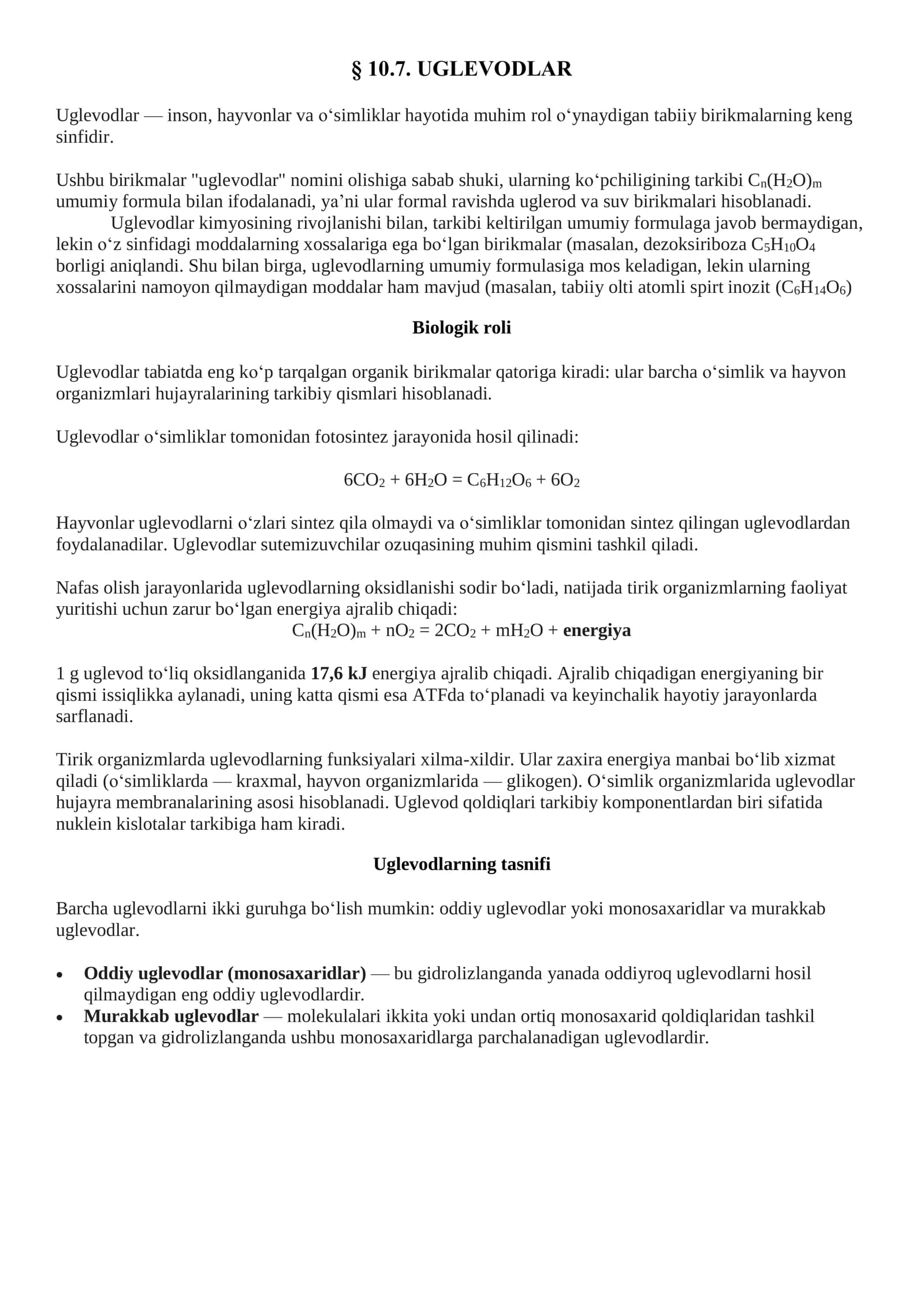 Uglevodlar