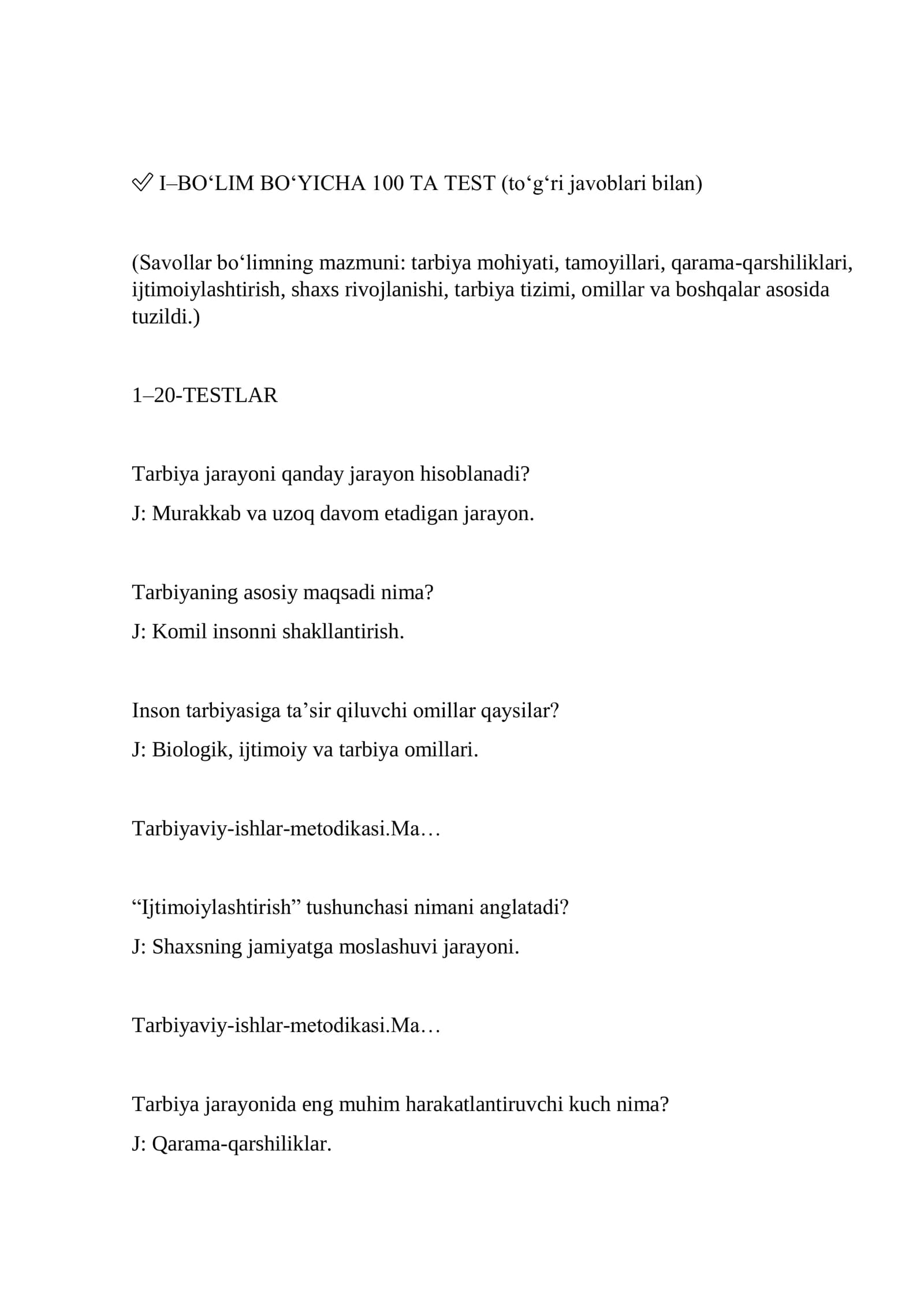 maslahatchi Tarbiyaviy ishlar metodikasi