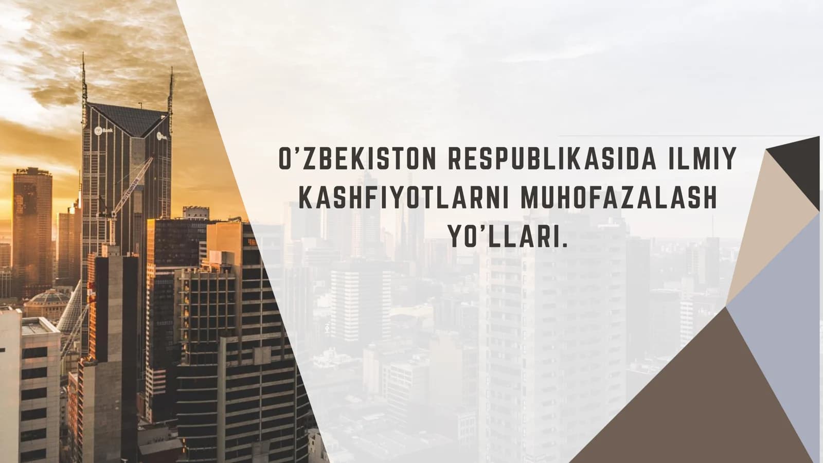 O'zbekiston Respublikasida ilmiy kashfiyotlarni muhofazalash yo'llari.
