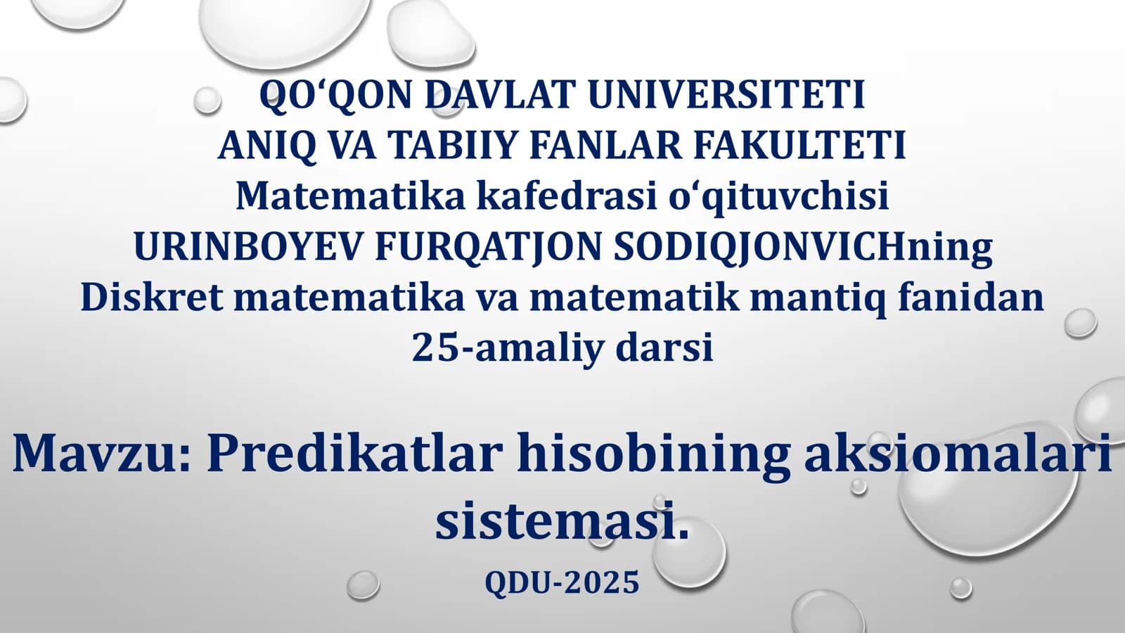 Predikatlar hisobining aksiomalari sistemasi