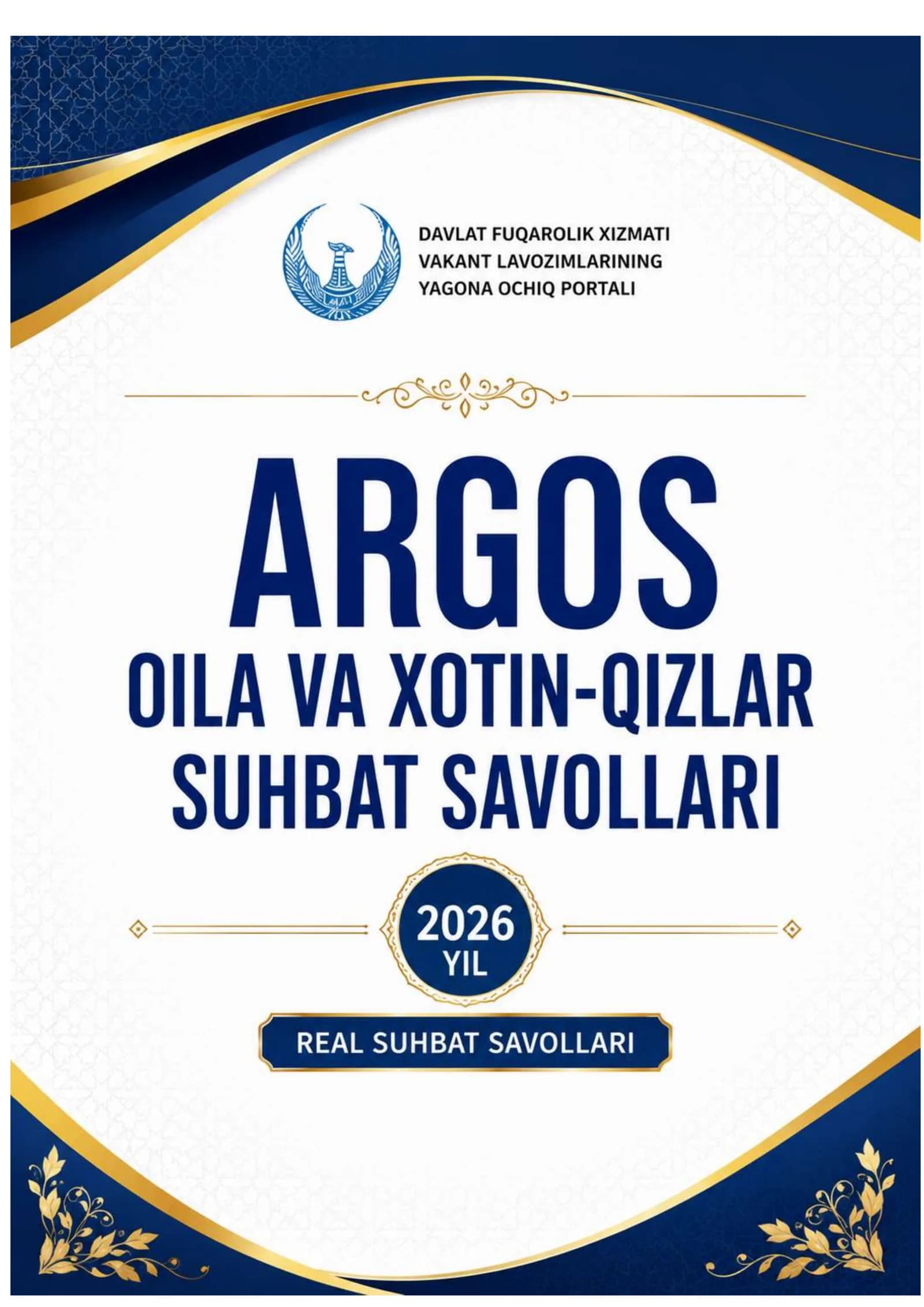 ARGOS OILA VA XOTIN QIZLAR SUHBAT SUHBAT SAVOLLARI 2026 YIL