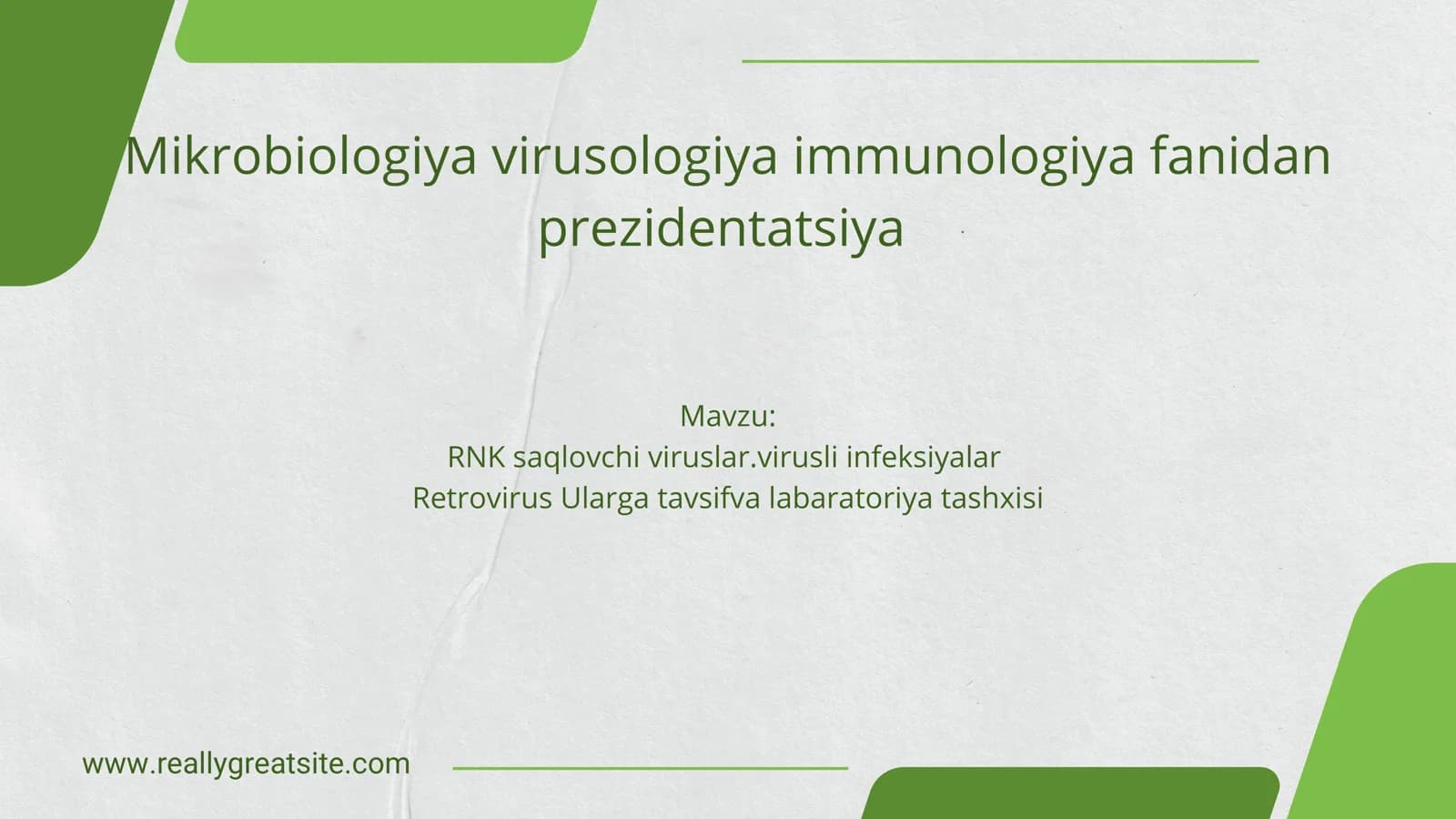 Mikrobiologiya virusologiya immunologiya fanidan prezidentatsiya