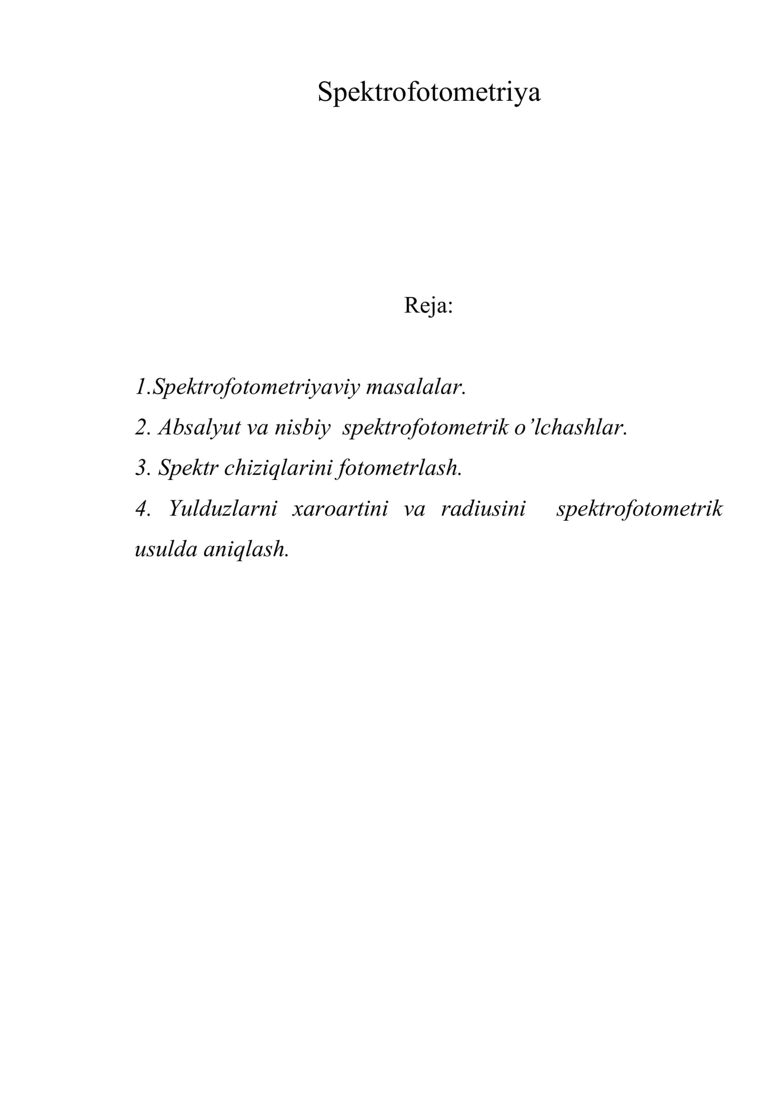 Spektrofotometriya