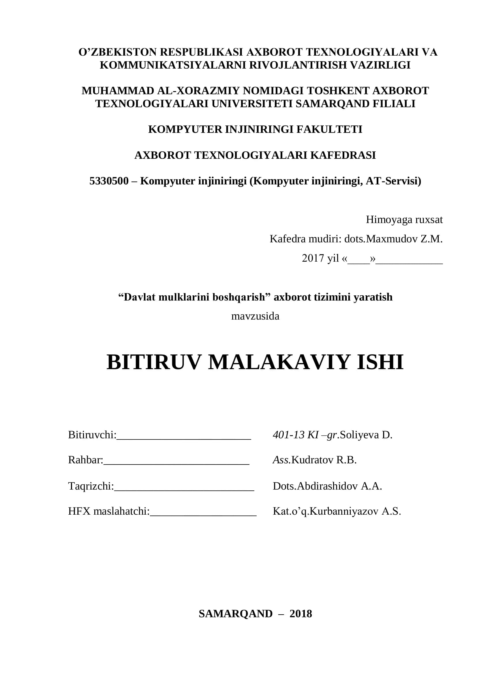 Davlat mulklarini boshqarish