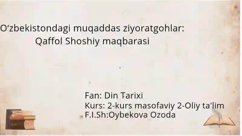 Qaffol Shoshiy maqbarasi