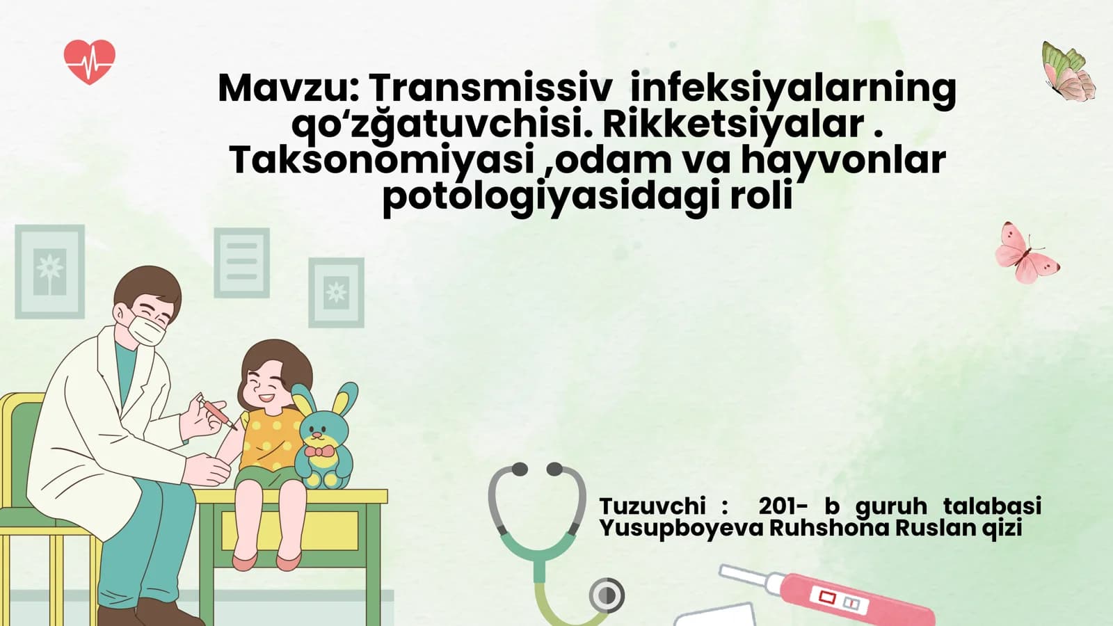 Transmissiv infeksiyalarning qoʻzğatuvchisi. Rikketsiyalar. Taksonomiyasi,odam va hayvonlar potologiyasidagi roli