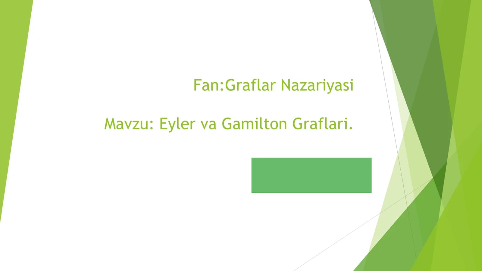 Eyler va Gamilton Graflari