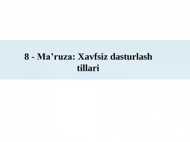 Dasturiy vositalar xavfsizligi