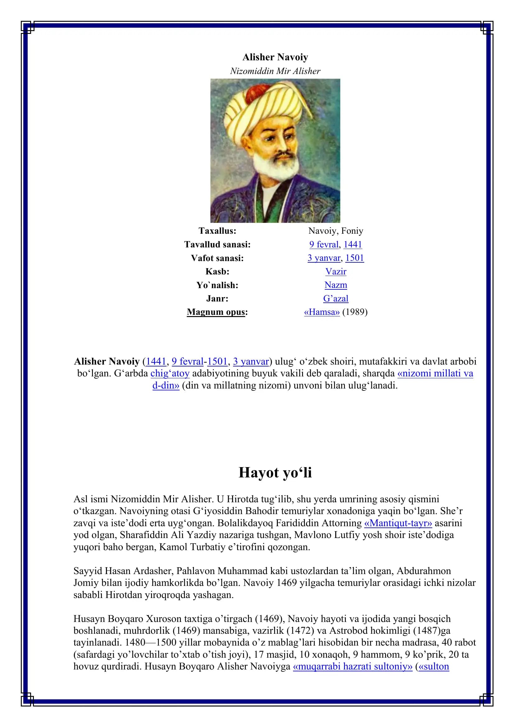 Alisher Navoiy