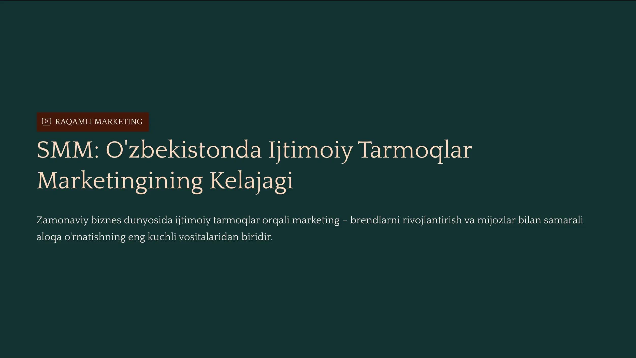 RAQAMLI MARKETING