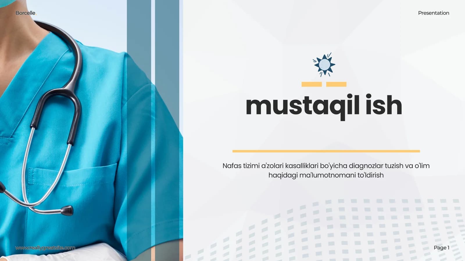 Nafas tizimi a'zolari kasalliklari bo'yicha diagnozlar tuzish va o'lim haqidagi ma'lumotnomani to'ldirish