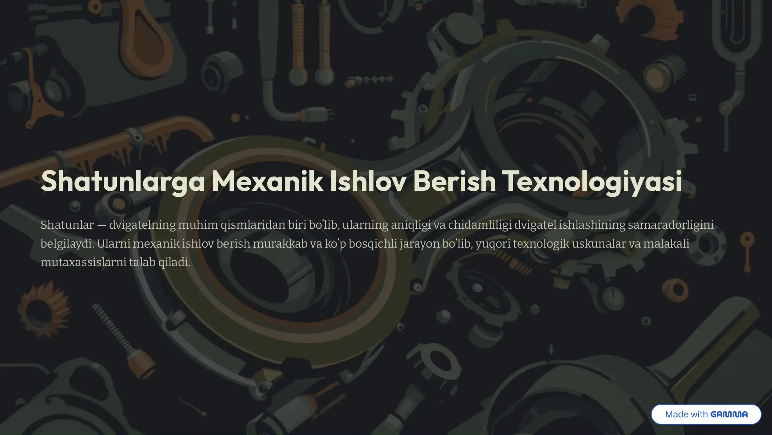 Shatunlarga mexanik ishlov berish texnologik jarayonlarining bosqichlari
