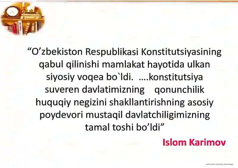 Ozbekiston respublikasi konstitutsiyasi