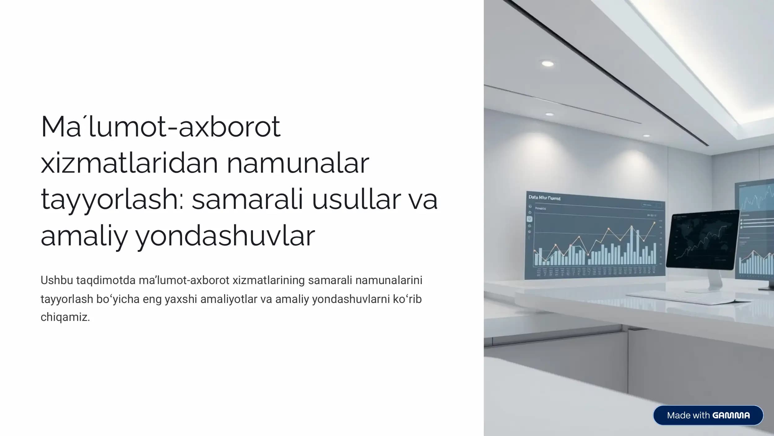 Ma¾lumot-axborot xizmatlarining namunalarini tayyorlash