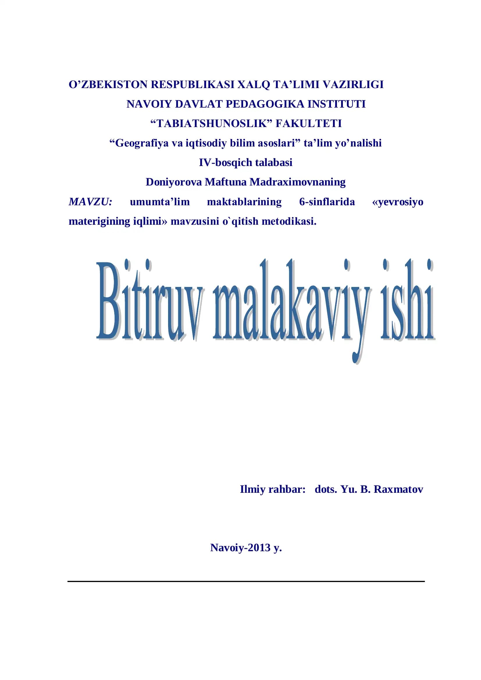 Yevrosiyo materigining iqlimi