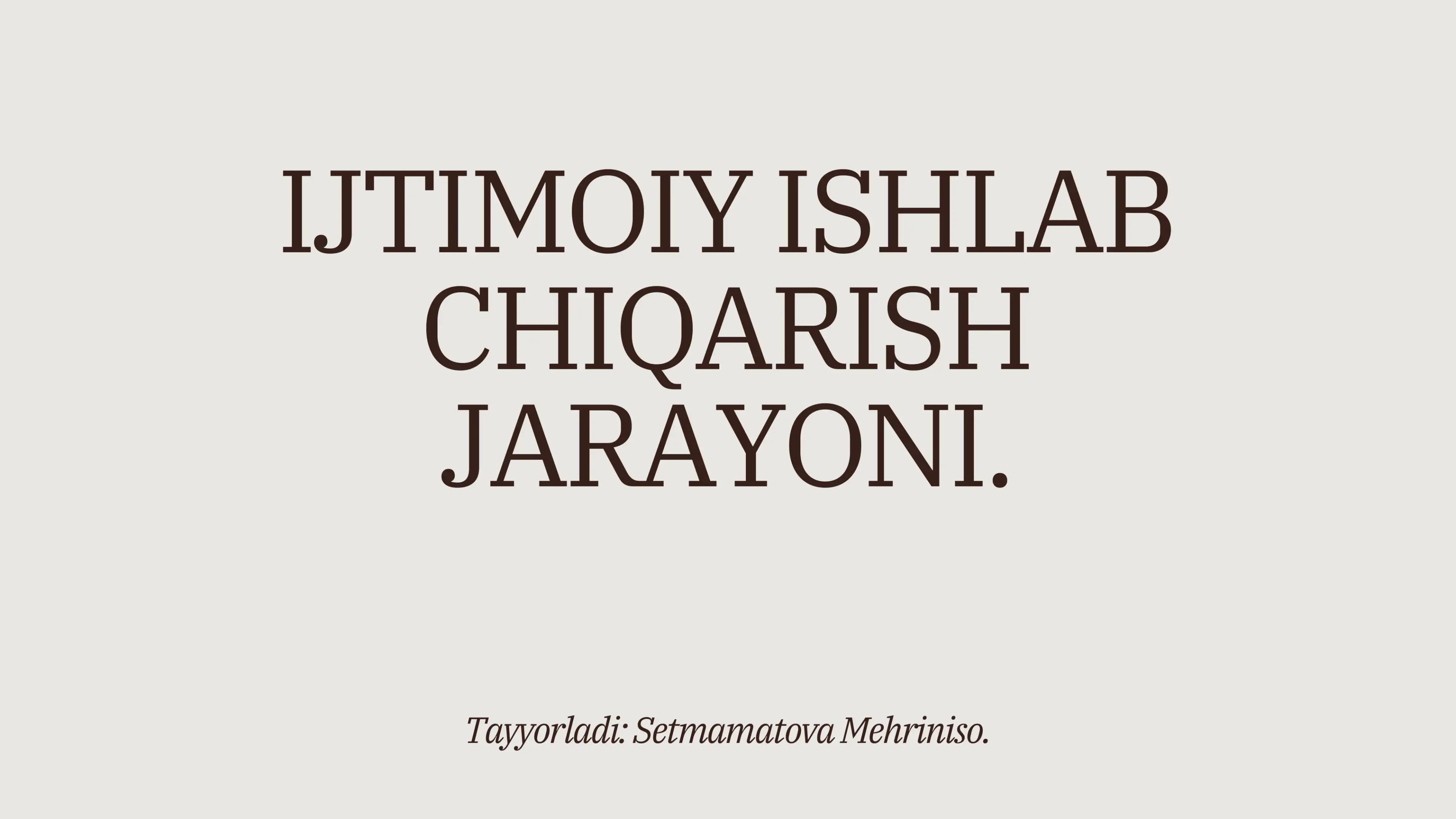Ijtimoiy ishlab chiqarish jarayonj