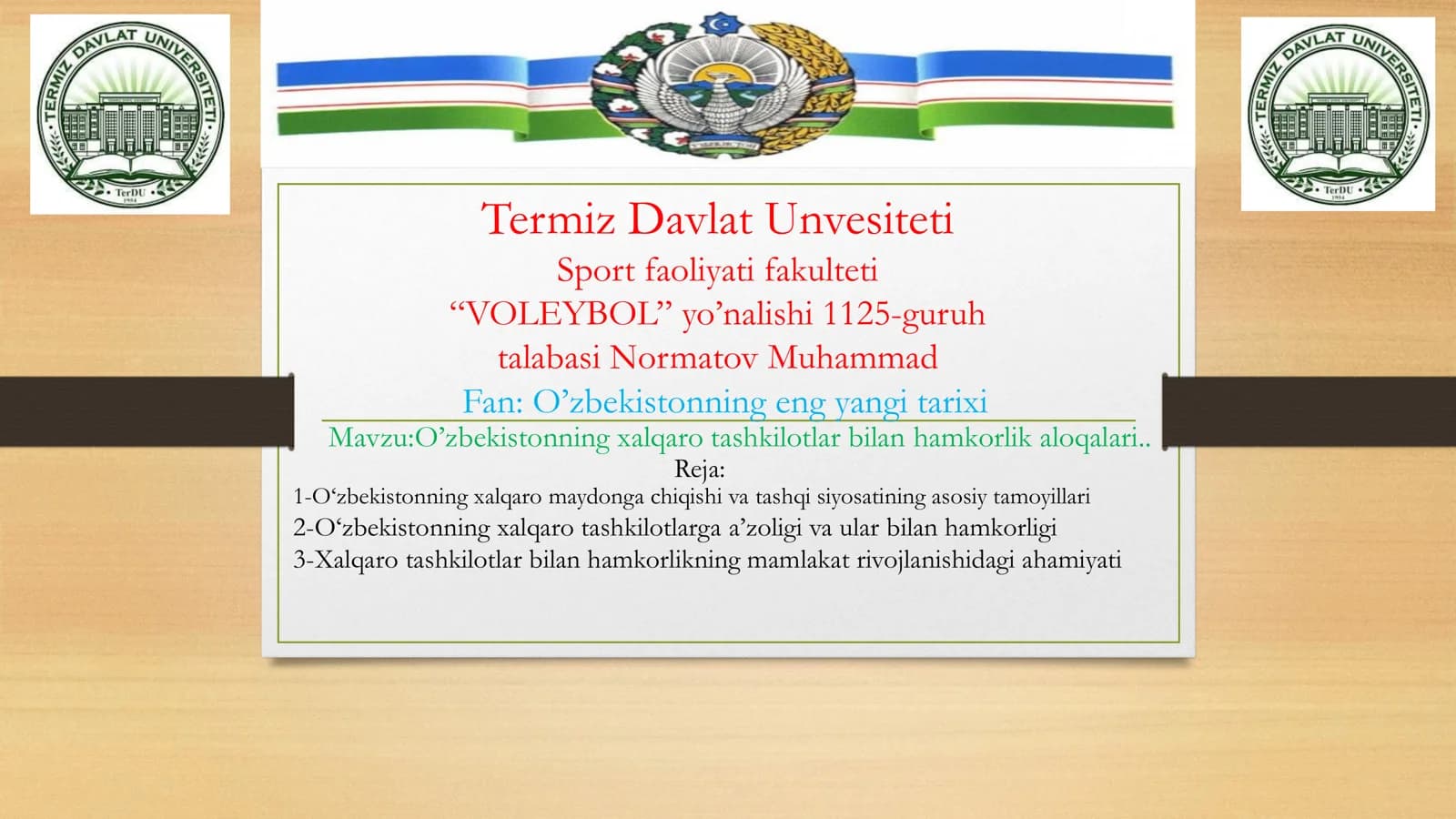 O’zbekistonning xalqaro tashkilotlar bilan hamkorlik aloqalari