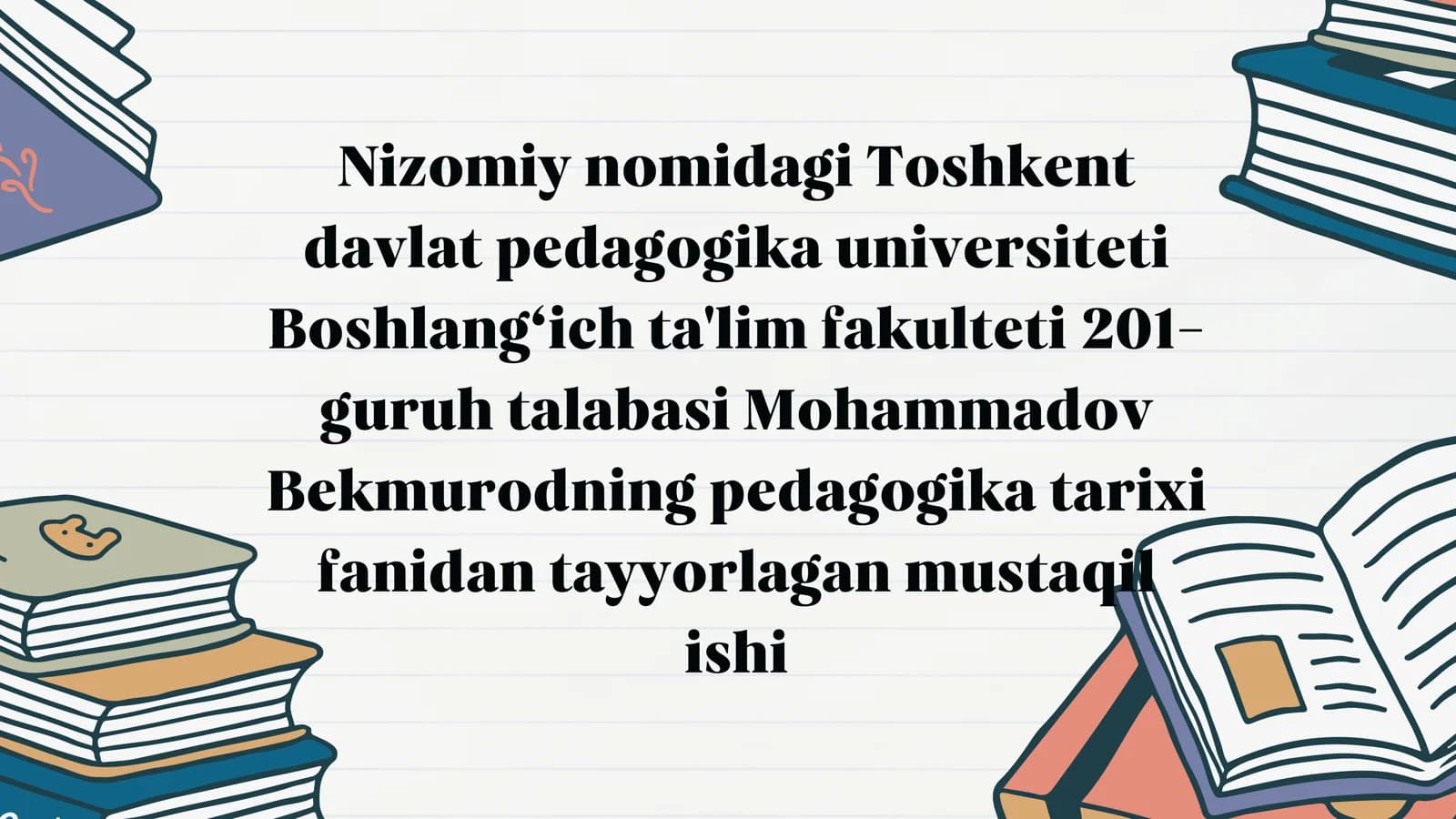 VII asrdan XIV asrning birinchi yarmigacha Orta Osiyoda tarbiya, maktab va pedagogik fikrlar