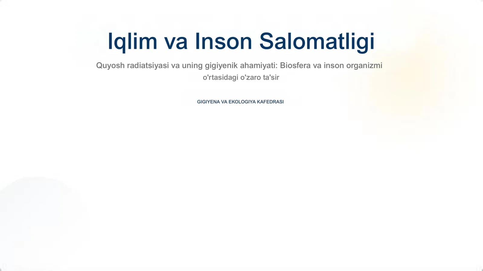Iqlim va Inson Salomatligi