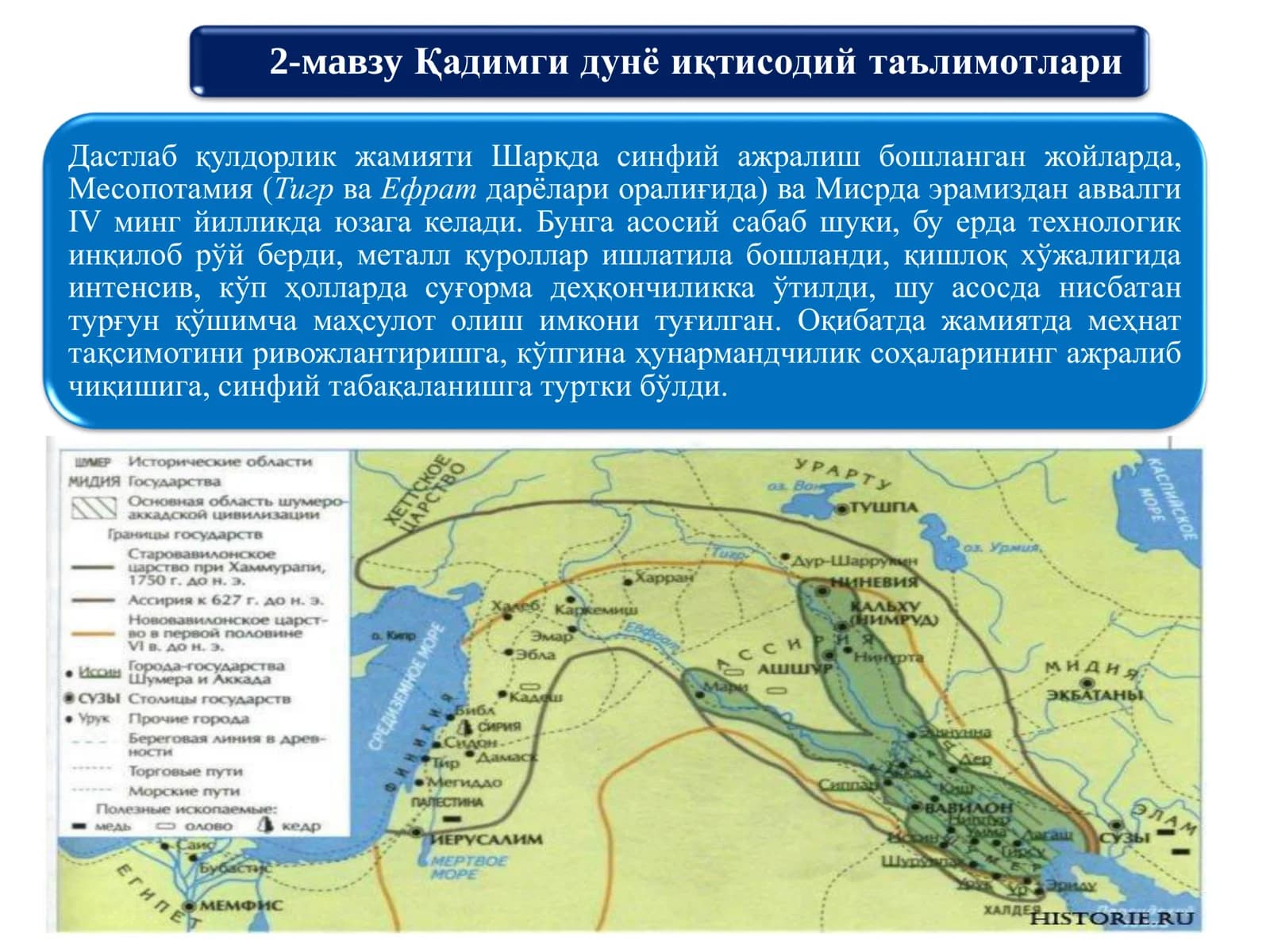 Месопотамия ва Миср миллий меҳнат тизими