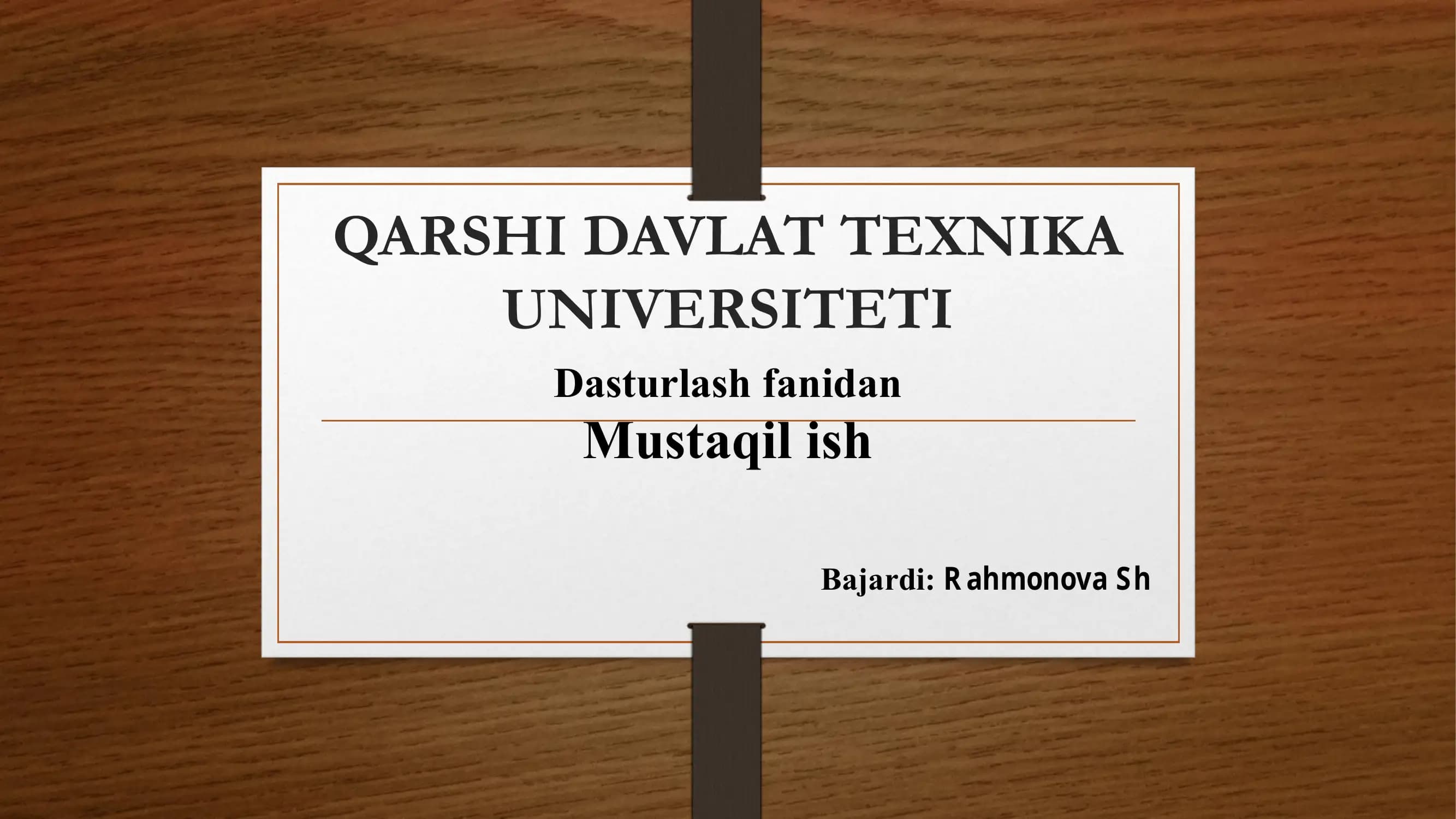 Standart komponentalar 2.Additional, System komponentalari 3.Visual C++ muhitida muloqot oynalari va ularni sozlash, boshqarish elementlari.