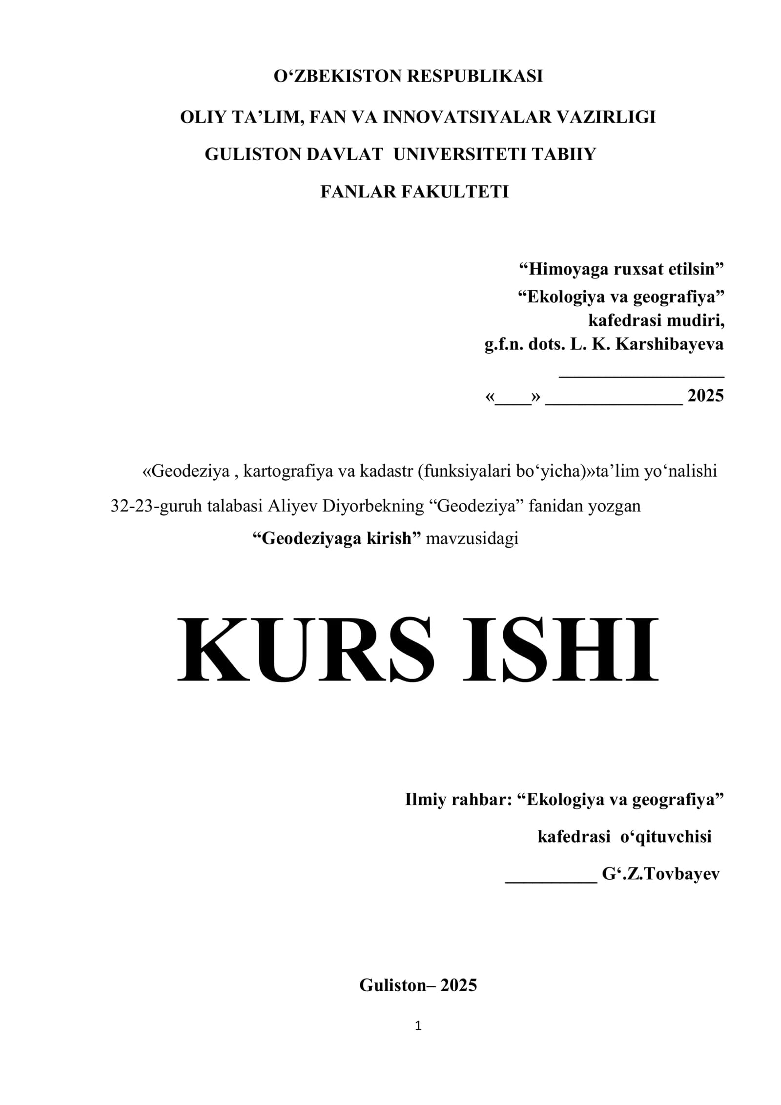 Geodeziyaga kirish