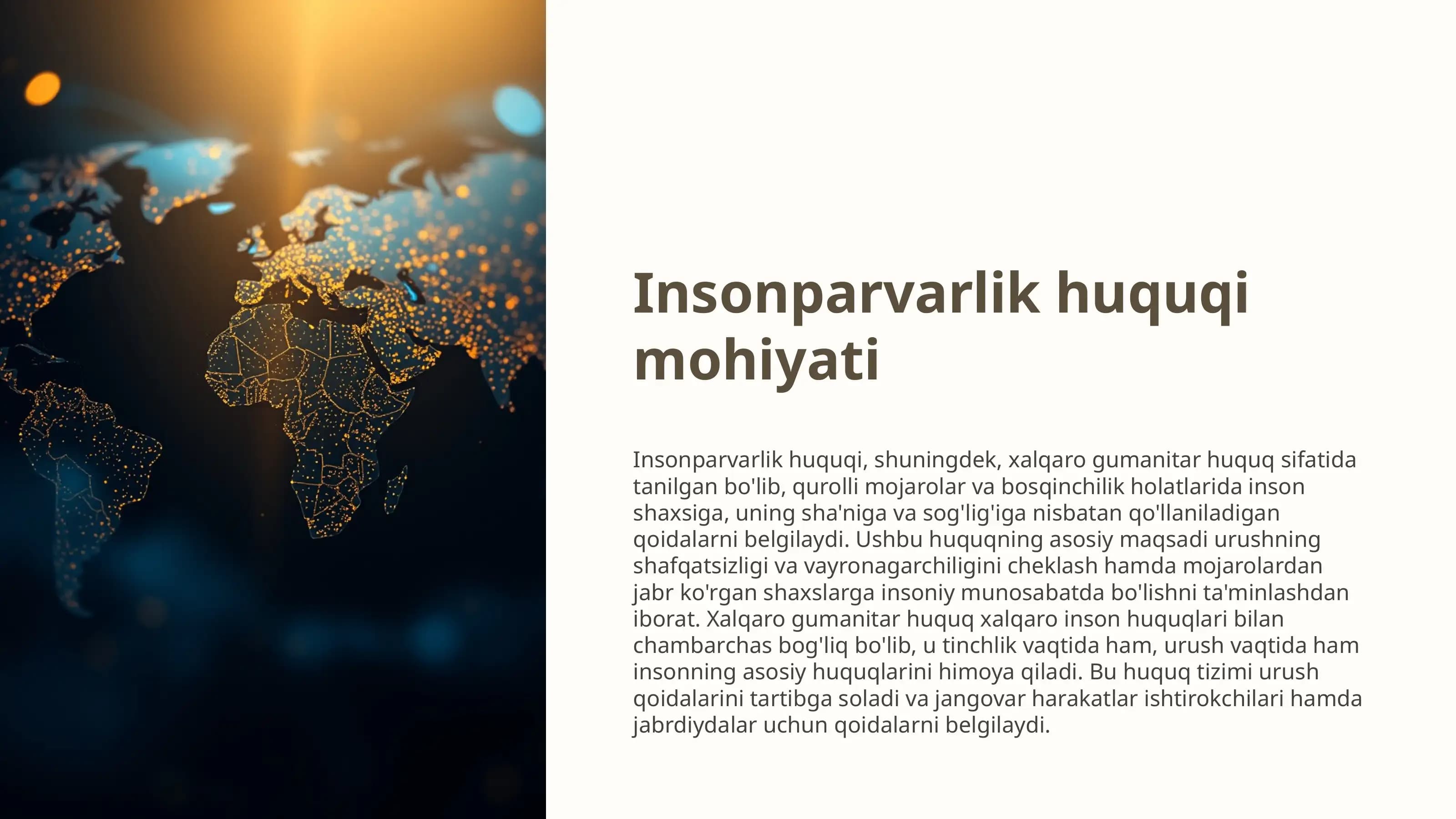 xalqaro insonparvarlik huquqining mohiyati