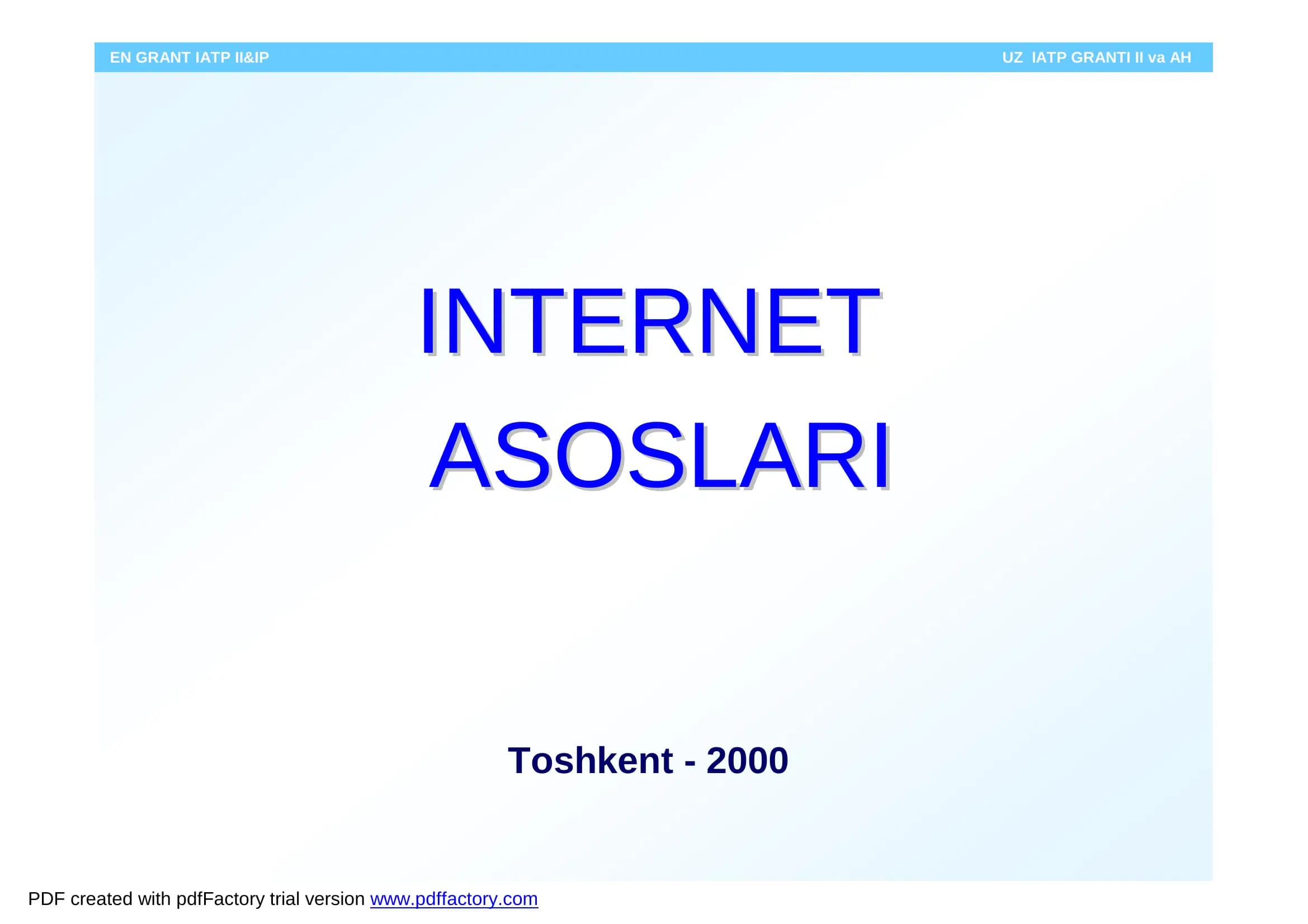 Internetning rivojlanishi