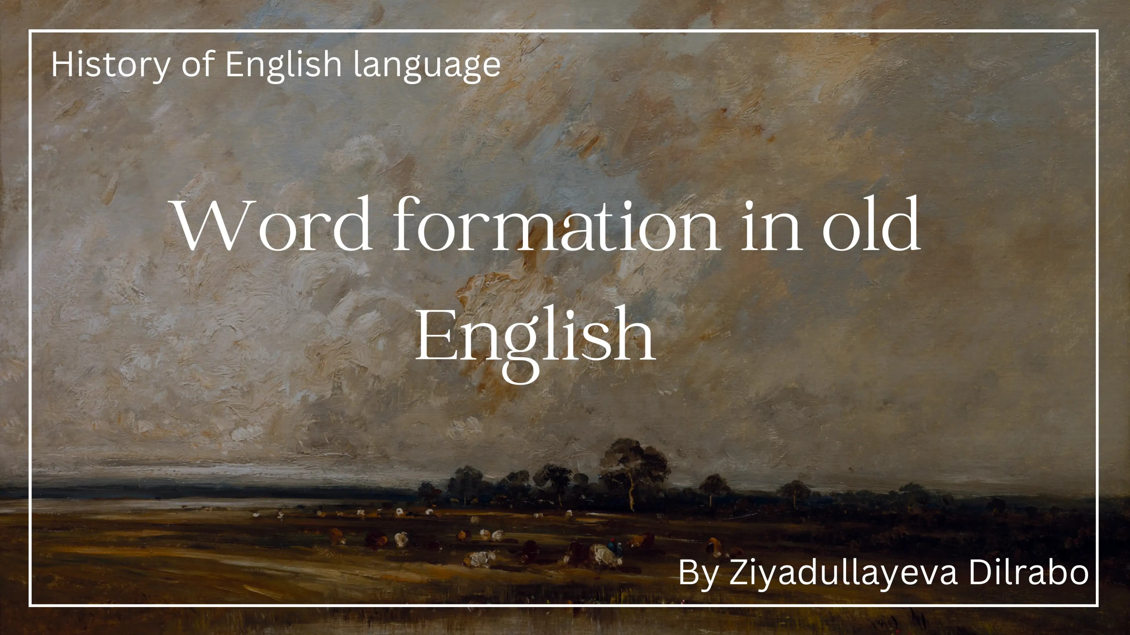 Word formation in Old English