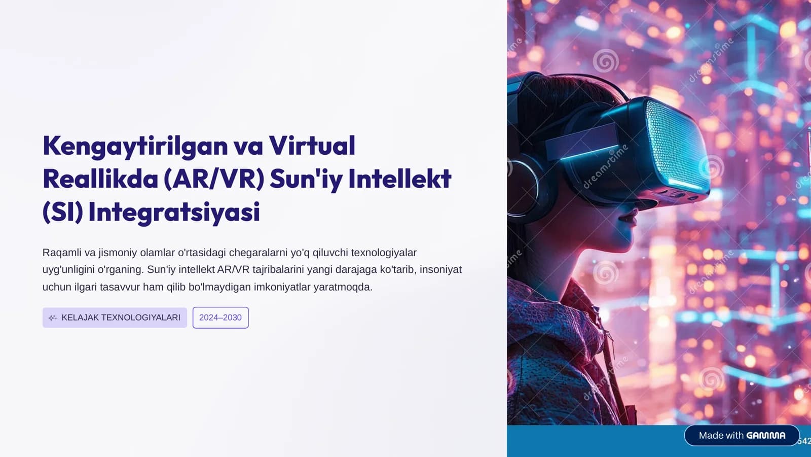 Kengaytirilgan va Virtual Reallikda (AR/VR) Sun'iy Intellekt (SI) Integratsiyasi
