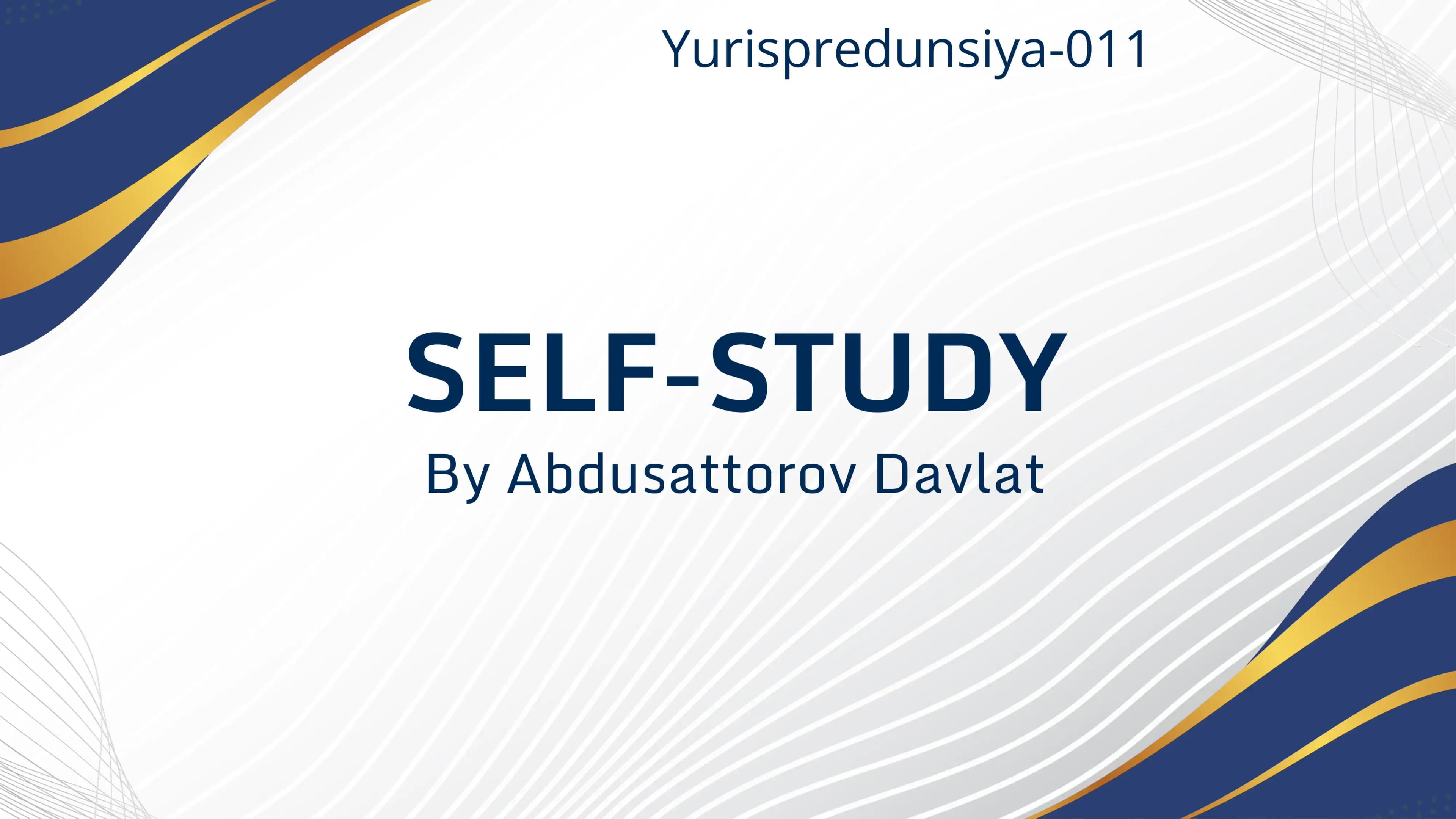 Self study