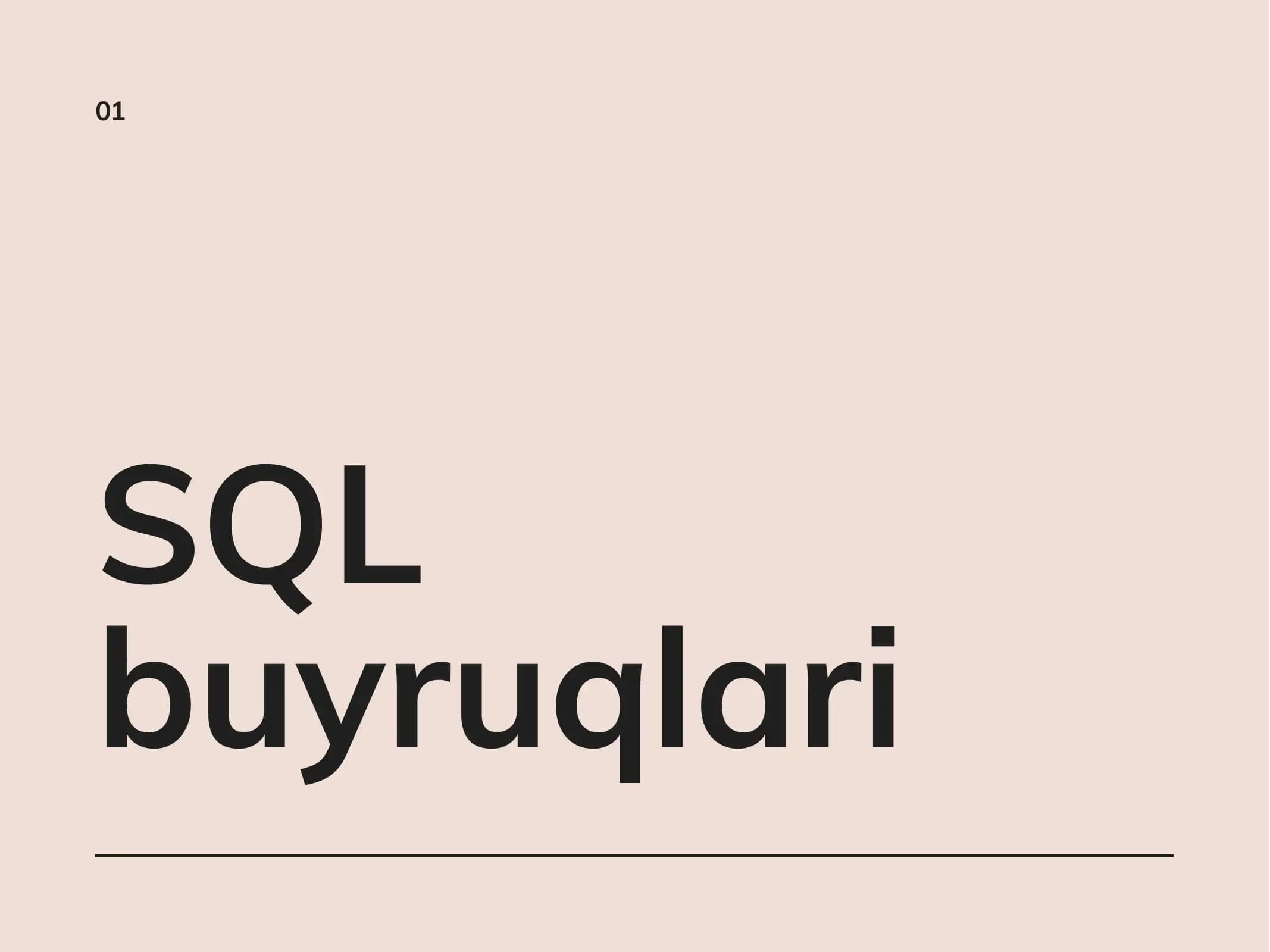 SQL buyruqlari