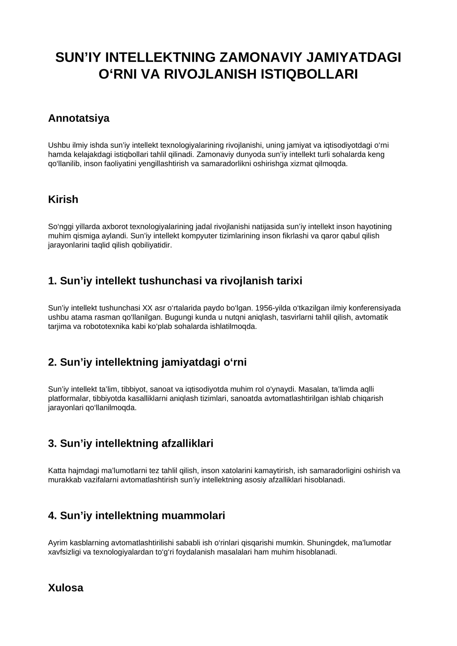 Suniy intelekt