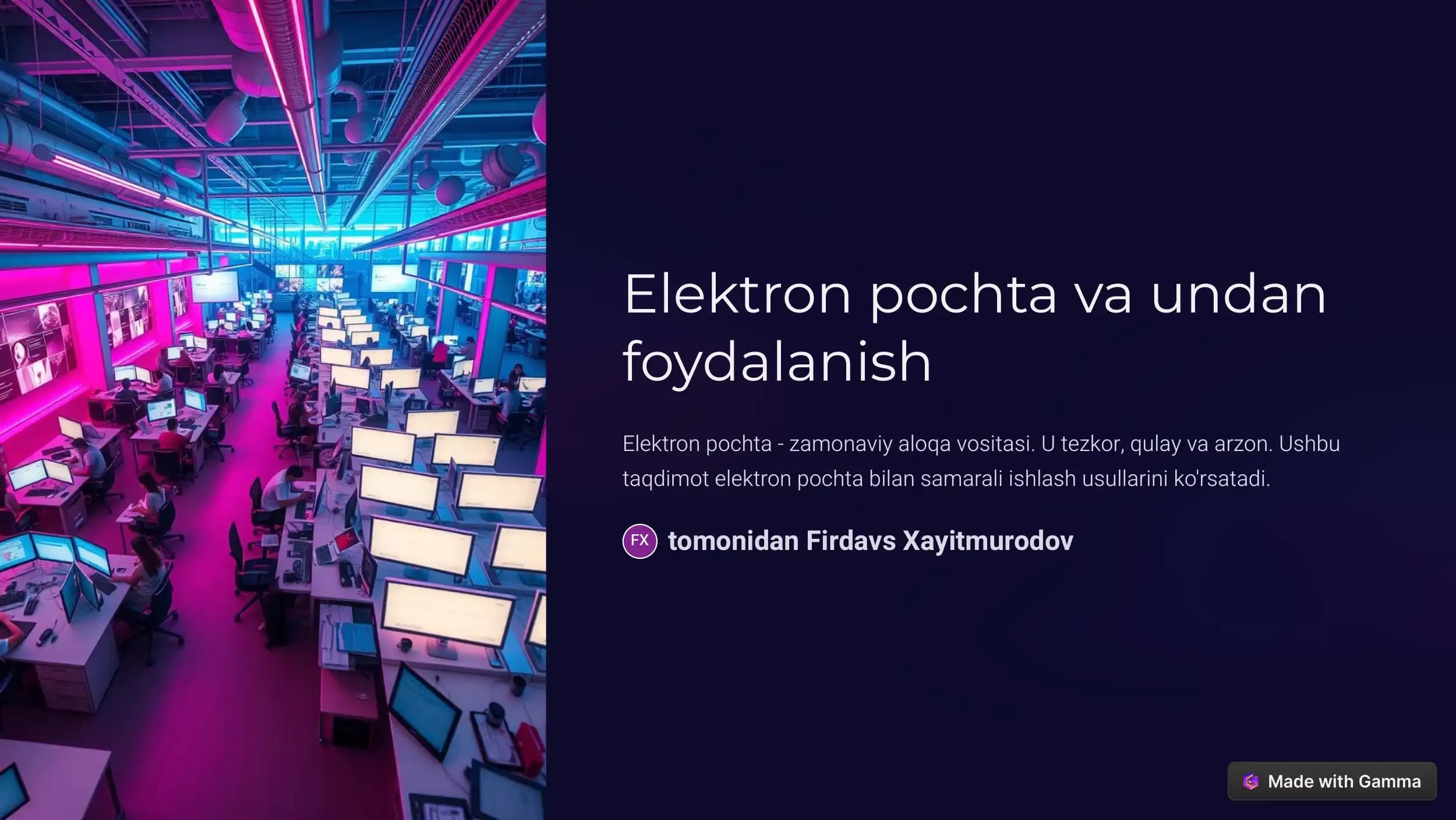 elektron pochta va undan foydalanish