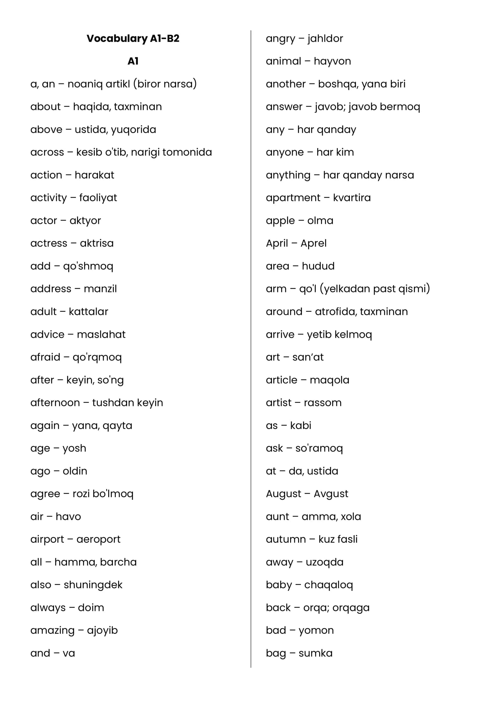 ESSENTIAL ENGLISH WORDS 3000 A1-B2