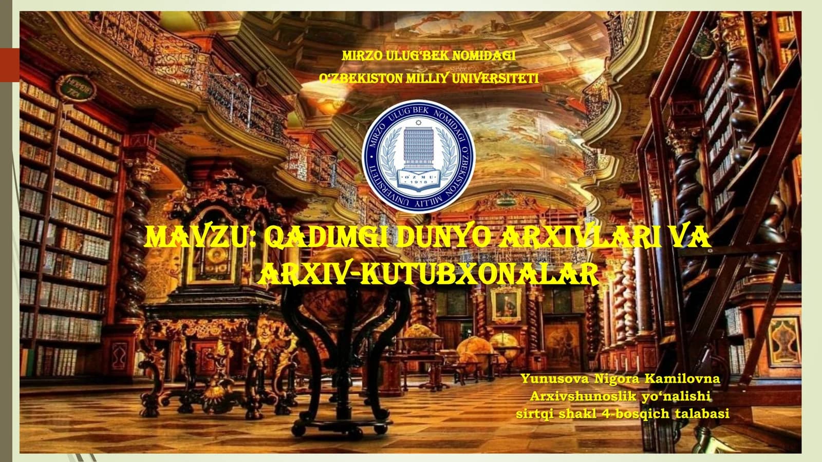 Qadimgi dunyo arxivlari va arxiv-kutubxonalar