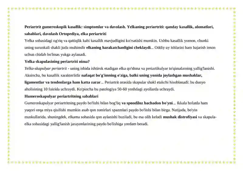 Gumeroskapulyar Periartrit