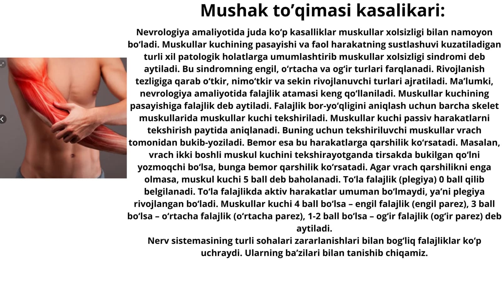 Mushak tizim kasaliklari