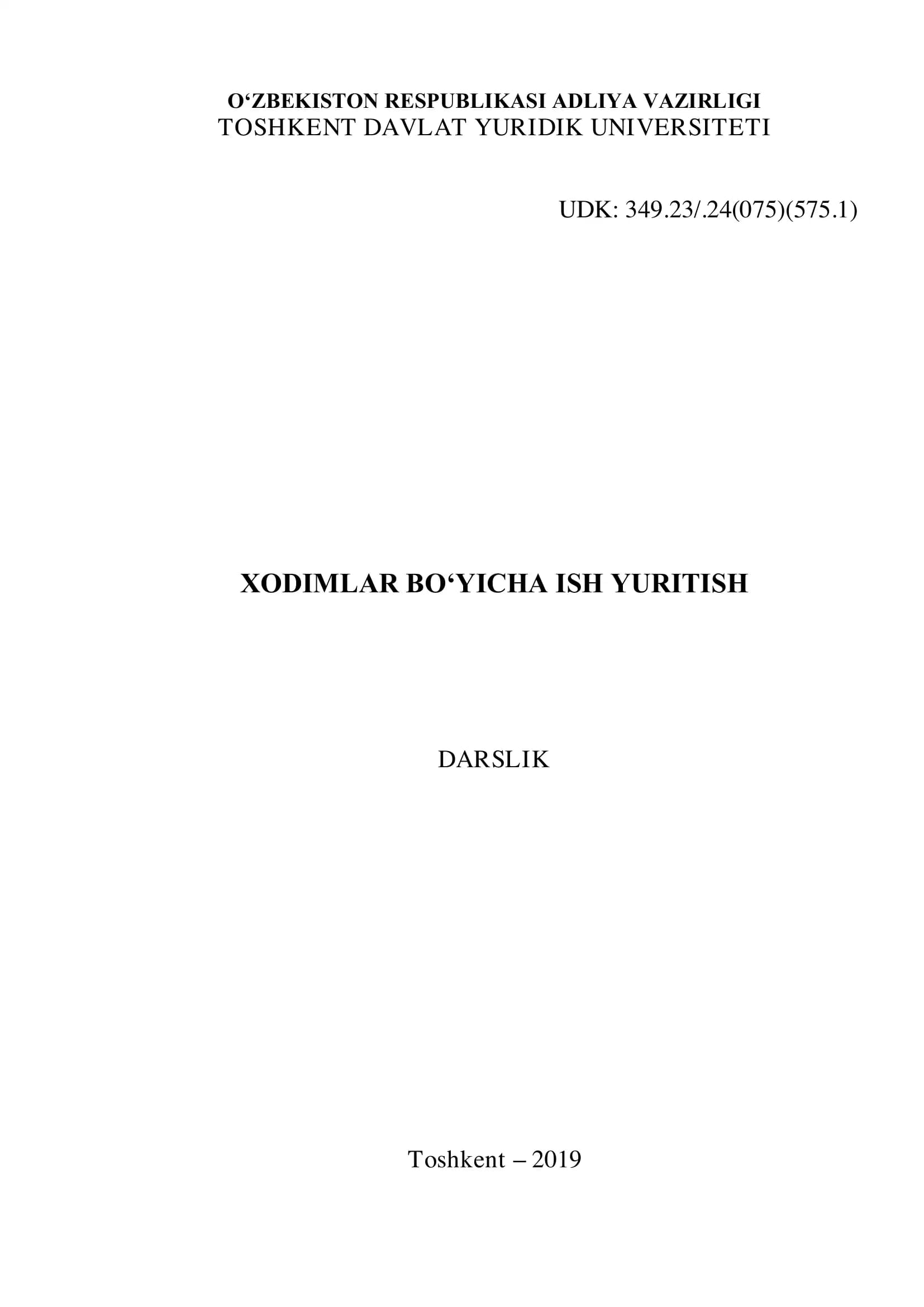 Xodimlar buyicha ish yuritish