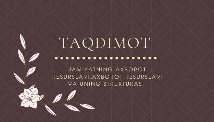 Axborot Resurslari