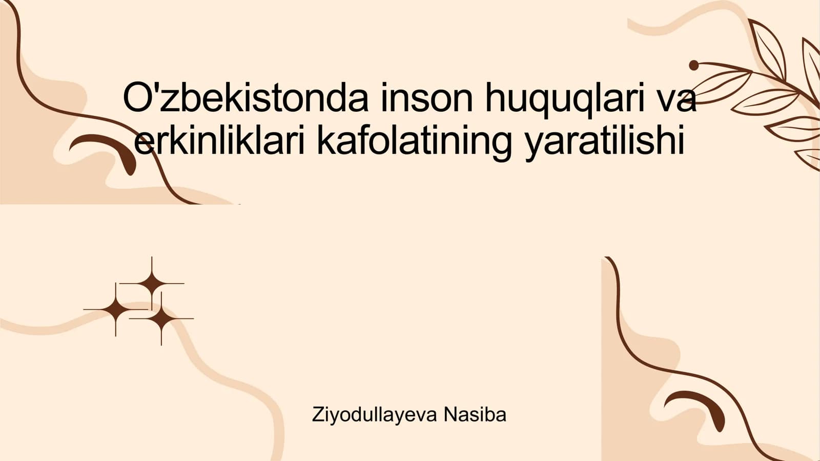 O'zbekistonda inson huquqlari va erkinliklari kafolatining yaratilishi