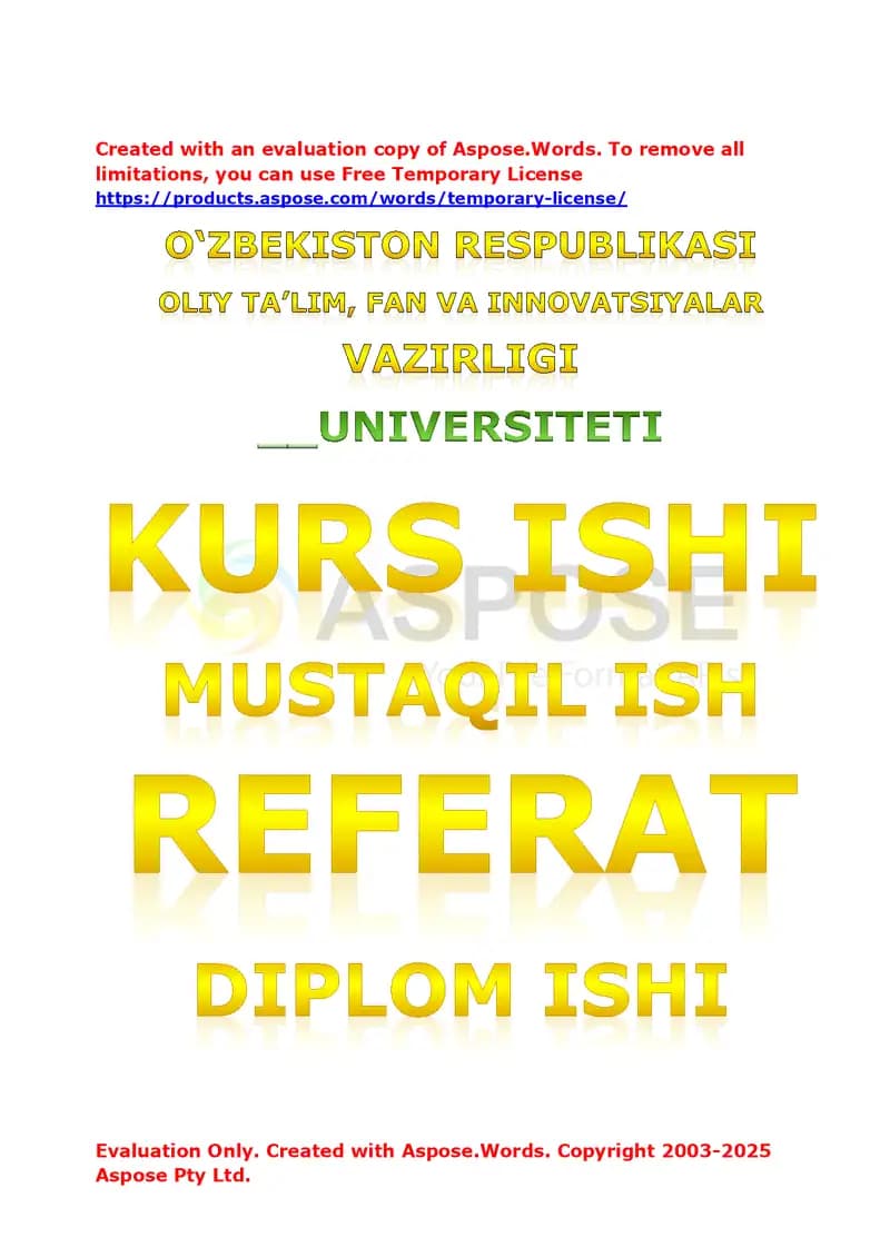 Metallurgiyaning hozirgi holati va ularni rivojlantirish istiqbollari