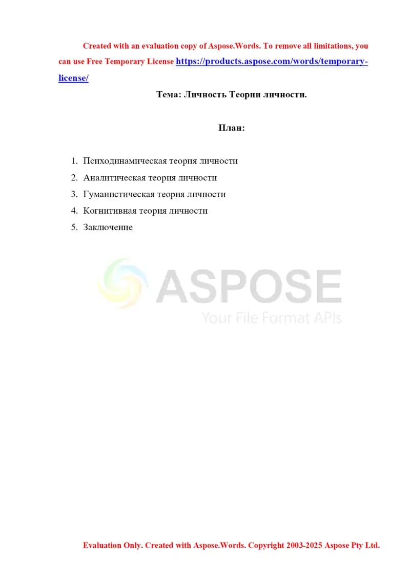 Личность Теории личности