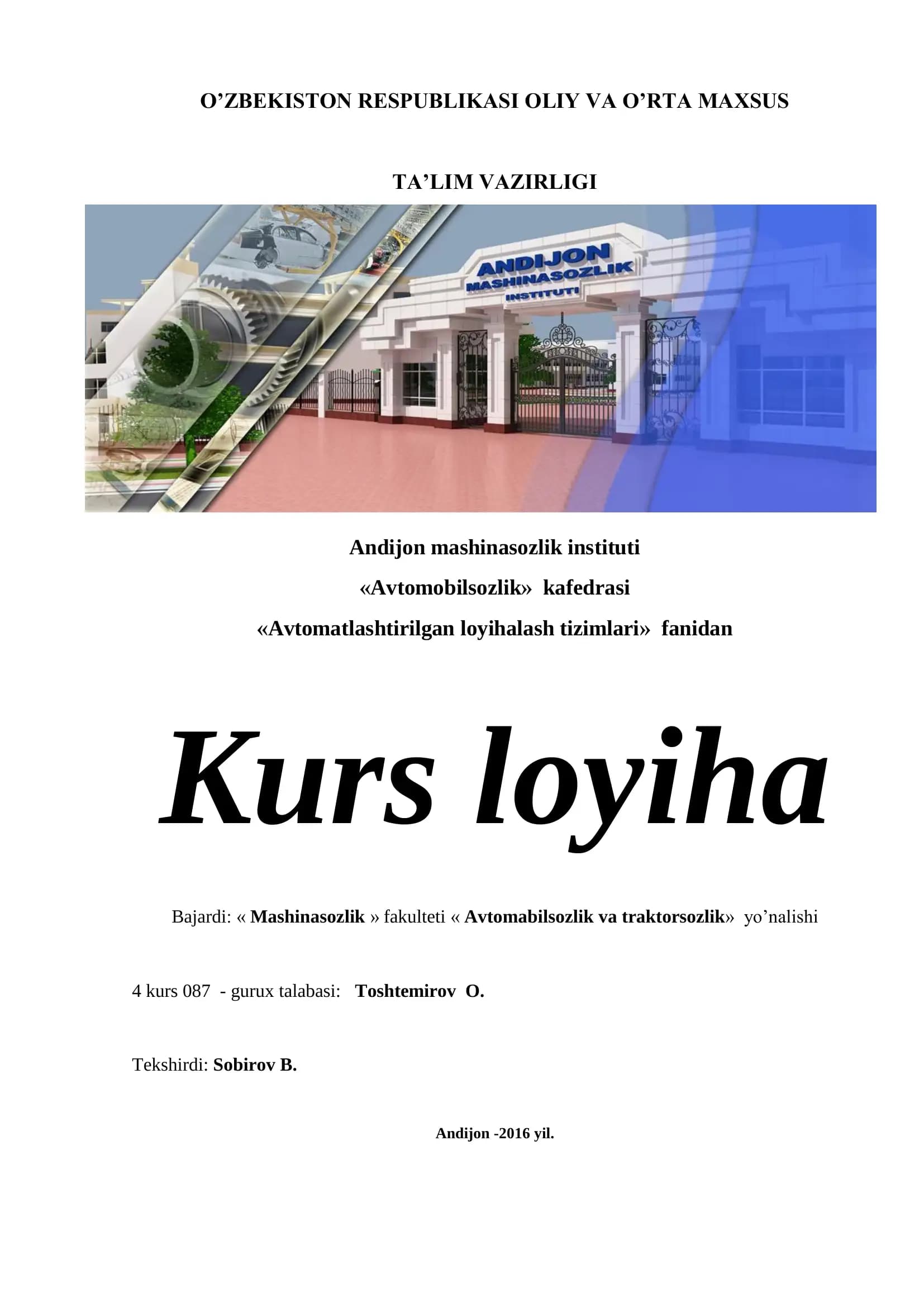 Avtomatlashtirilgan loyihalash tizimlari